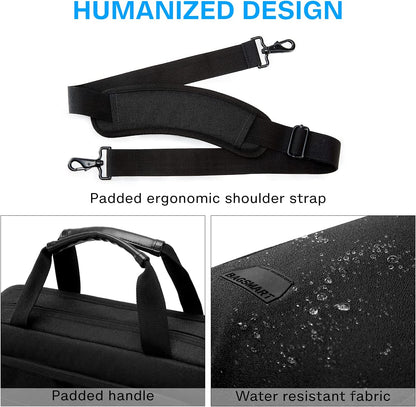 Laptop Bag, 15.6 Inch Briefcase Men, Lockable Computer Bag Work Bag, Water-Repellent Shoulder Messenger Bag Travel Office Business, Black | Work Bag Water-Repellent Shoulder Messenger Bag Travel Office Business