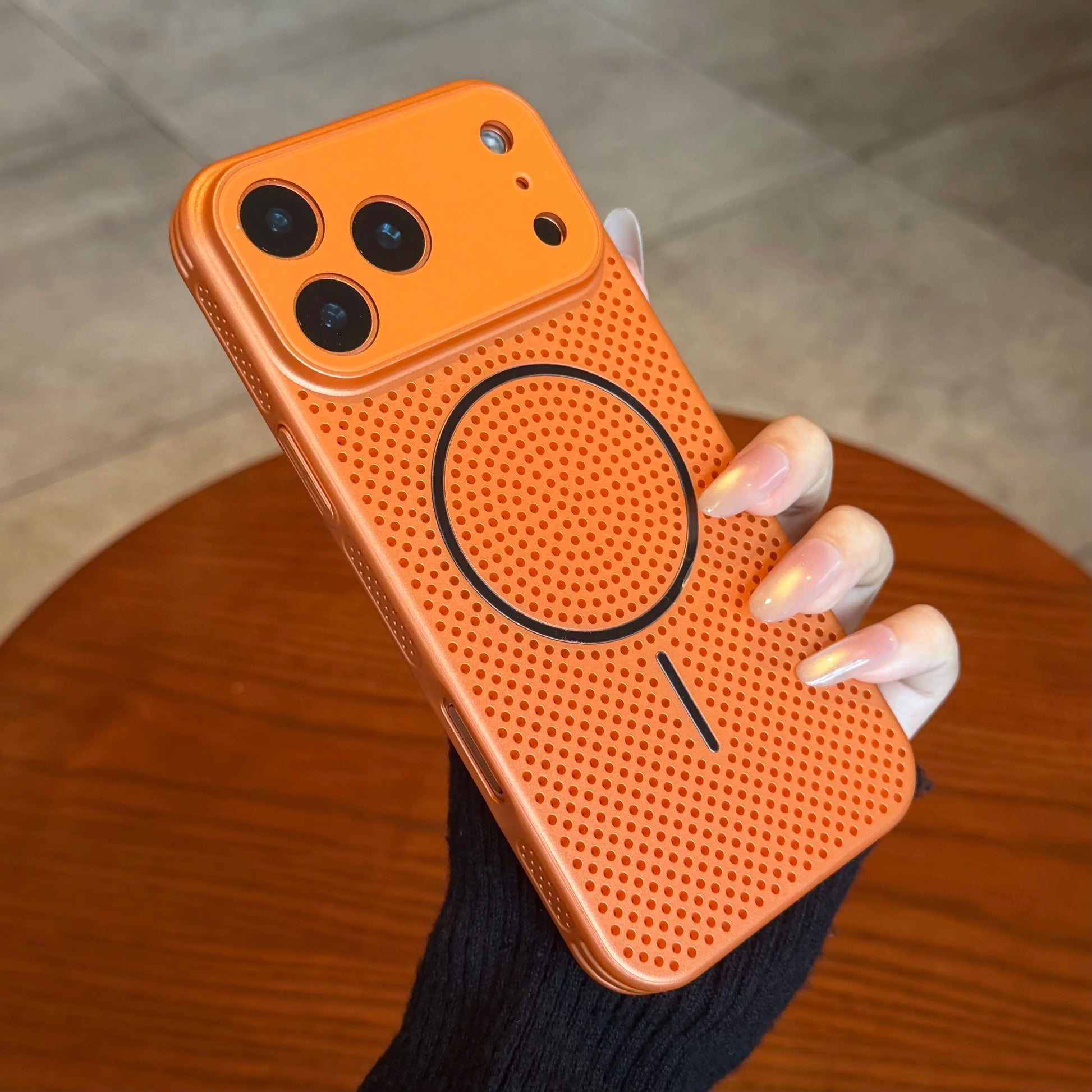 Magnetic Honeycomb Mesh Cooling Phone Case, Breathable PC Protective Cover with Dopamine Color Matching, Unisex, Compatible with Iphone 17/16/15/14/13/12 Pro Max