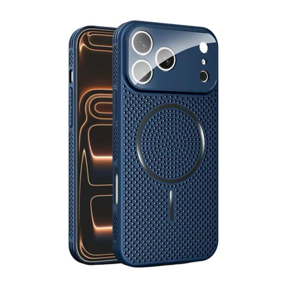 Magnetic Honeycomb Mesh Cooling Phone Case, Breathable PC Protective Cover with Dopamine Color Matching, Unisex, Compatible with Iphone 17/16/15/14/13/12 Pro Max