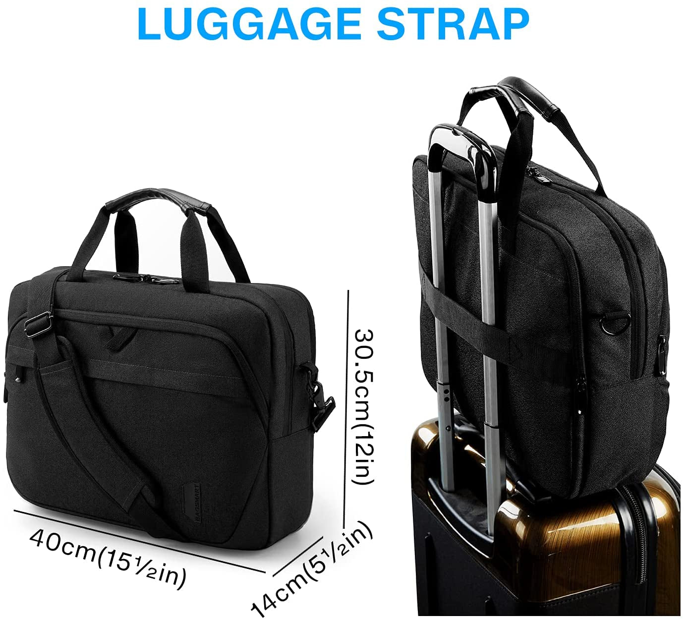 Laptop Bag, 15.6 Inch Briefcase Men, Lockable Computer Bag Work Bag, Water-Repellent Shoulder Messenger Bag Travel Office Business, Black | Work Bag Water-Repellent Shoulder Messenger Bag Travel Office Business