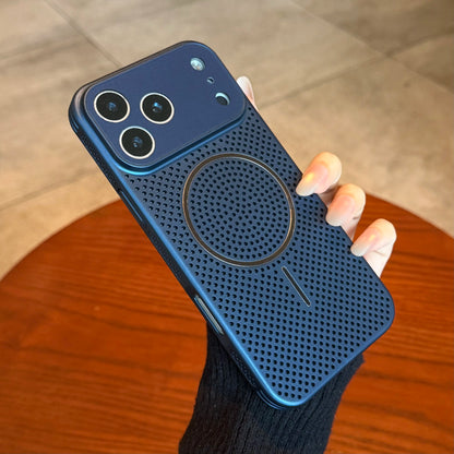 Magnetic Honeycomb Mesh Cooling Phone Case, Breathable PC Protective Cover with Dopamine Color Matching, Unisex, Compatible with Iphone 17/16/15/14/13/12 Pro Max